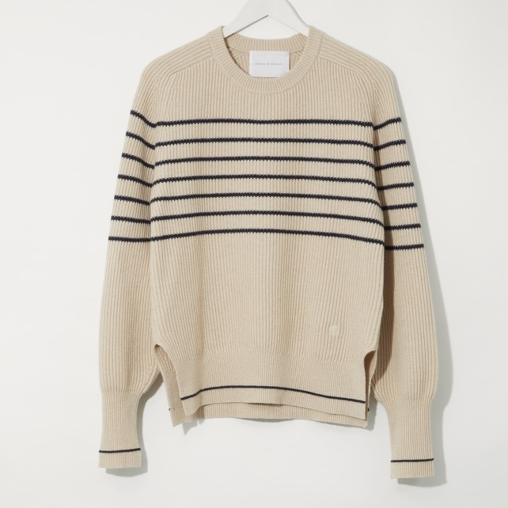 Maria McManus fisherman rib cape crewneck sweater
